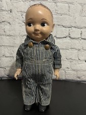 Old Buddy Lee Original Blue Jeans Advertising Composition Doll Pinstripe Overall