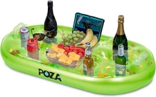 POZA Inflatable Gold Floating Cooler - Luxurious Drink Holder Filled with
