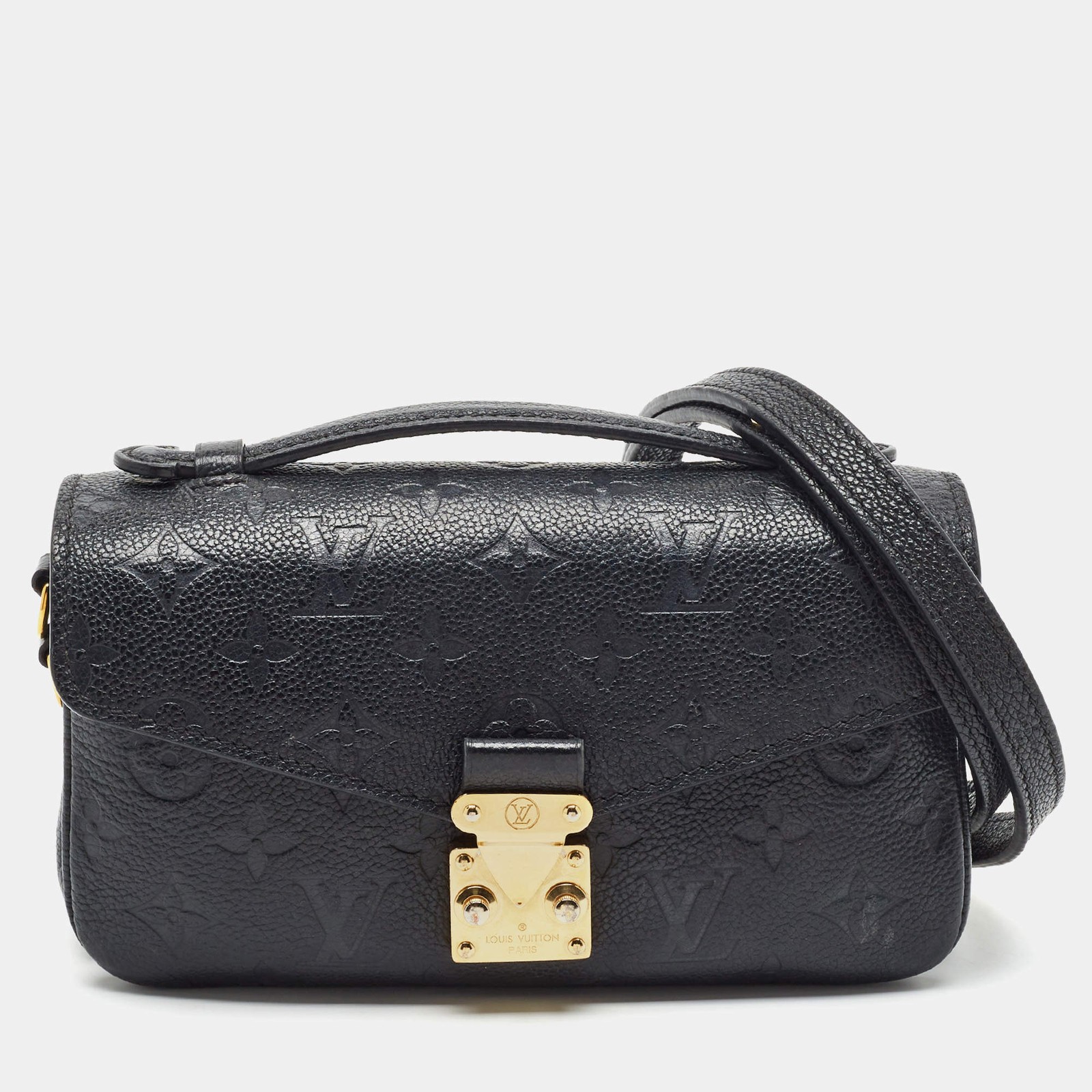 Louis Vuitton Pochette Metis East West Black Monogram Empreinte Leather