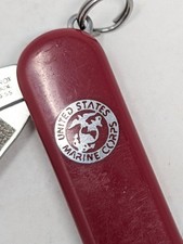 Vintage Victorinox Classic USMC United States Marine Corps Swiss Army Knife Red