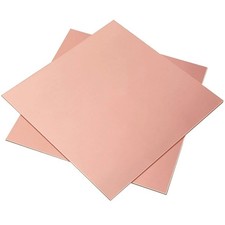 2 Pieces 99.9 Pure Copper Sheet, 4" x 4", 24 Gauge 0.5mm Thickness, Film