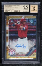 2019 Bowman Draft Chrome Pick Gold Wave Refractor /50 Josh Jung BGS 9.5 Auto ya6