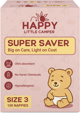 Super Saver Nappies, Size 3 (7-10Kg) 100 Count | Budget-Friendly Disposable Baby