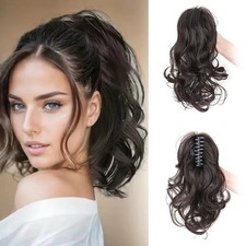 Claw Clip Wavy Ponytail Extensions As Human Pony Tail Long Hair Hairpiece Real 
