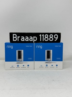 2 Pack Ring Indoor Cam 2nd Gen Plug-In 1080p HD WiFi Security Camera White NEW