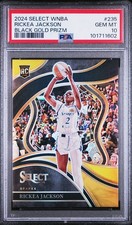 2024 Select WNBA  Rickea Jackson Rookie Black Gold Courtside Prizm #/5. PSA 10