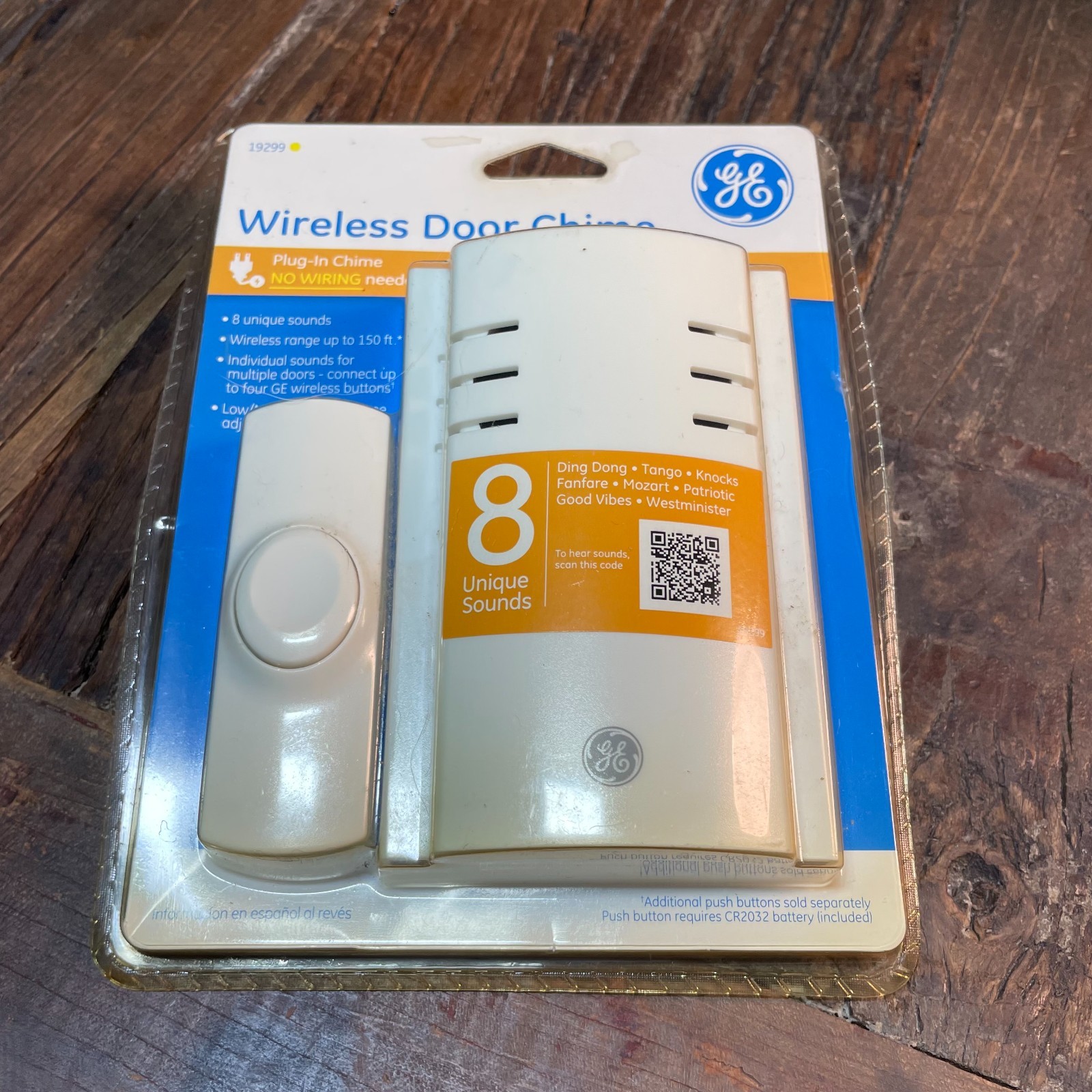 GE Wireless Door Battery Operated Doorbell Kit 8 Unique Soun