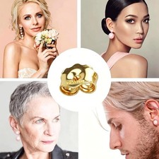 14K Gold Earring Backs for Stud Earrings - Yellow Locking 3 Pairs