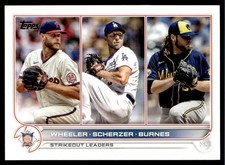 2022 Topps NL Strikeout Leaders (Zack Wheeler/Max Scherzer/Corbin Burnes)