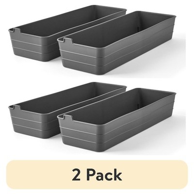 (2 pack) Utility Flex Storage Tray Organizer Set, Plastic Drawer Organizer