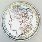 1886 O MORGAN DOLLAR! MS+++! RAINBOW TONED MONSTER! DUAL SIDED TONING! NR #K2848
