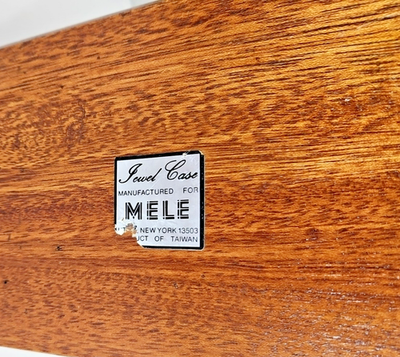 Vintage MELE Wooden Jewelry Box 3 Drawer Mid Century Modern Japan