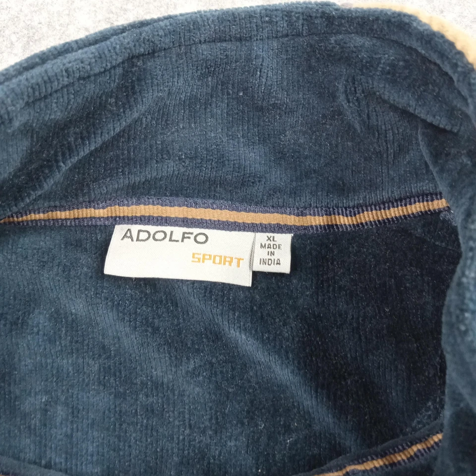 Adolfo Traje Deportivo de Pista para Hombres XL Azul Tostado Terciopelo 2 Piezas Cremallera Completa Chaqueta Pantalones Foto 3 de 4