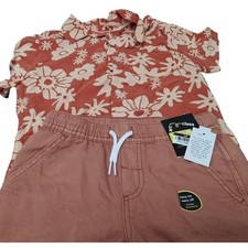 Lot of 2 New Art Class Cat  Jack Small Short Sleeve Button Up Shirt  Shorts