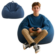 Sac de siège 185 L bleu marine avec remplissage ECO Bean Bag coussin L