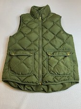 Woolrich Women's Olive Quilted Zip Front Down Filled Vest Size Small Outdoors