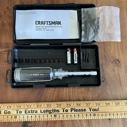 Craftsman Driver Light Tool 41993 USA With Bits and Nut Drivers Mint A+