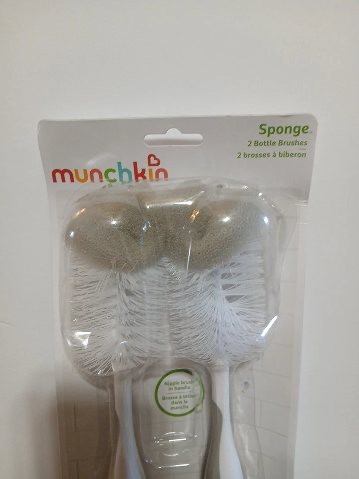 Munchkin Esponja 2 Botellas Cepillos Pezón Cepillo en Mango Foto 2 de 3