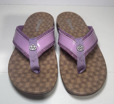 Spenco Cabo Flip Flops Purple Orthotic Footbed Women Size 7D NICE!