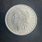 1880-O MORGAN SILVER DOLLAR, ESTATE COIN COLLECTION, AU, NICE DETAILS, #0118