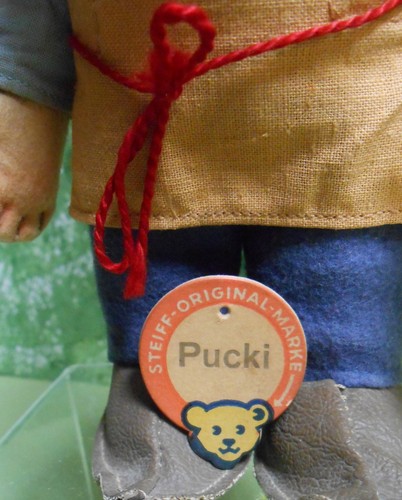 Vintage 50's Steiff 7" Santa Elf Pucki with Chest Tag and Button, Germany, - Picture 6 of 6