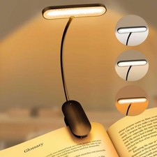 Clip-On Book Light for Reading at Night -Rechargeable 14 LEDs with 3 Color Mo...