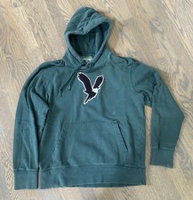 American Eagle pullover hoodie size adult S Green with Textured Logo appliqu