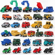 36 Pieces Pull Back Cars and Trucks Toy Set   Mini Pocket Vehicles, Fighter J...