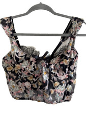 victoria secret corset bra top Floral Lace 36C floral black