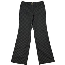 Anne Klein Black White Windowpane Check Career Pants Sz 4 Pockets Preppy