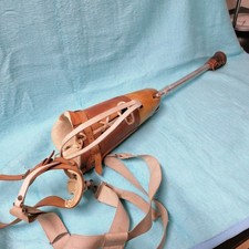Holzbein Beinprothese  Antik, aluminum, Leder Holz, Handwerk 
