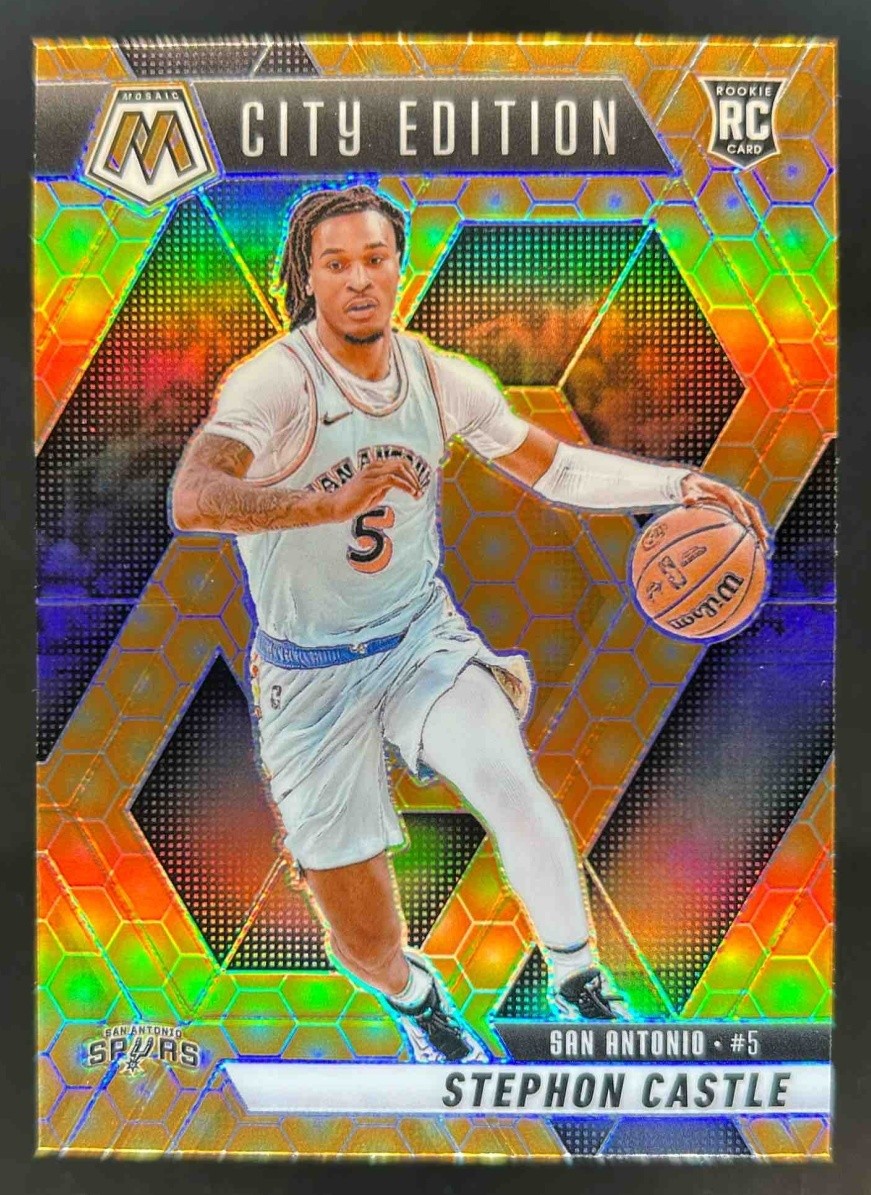 2024-25 Mosaic Stephon Castle SP Honeycomb City Edition #290 Spurs