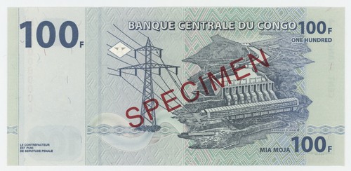 Congo Dem. Rep. 100 Franchi 30-6-2013 P 98A.s UNC Esemplare di Banconota Non Circolata - Foto 2 di 3