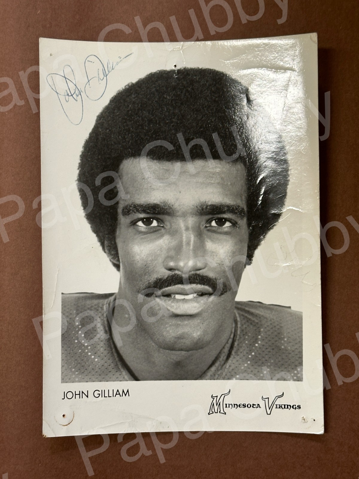 John Gilliam Football 5x7" B&W Photo Signed Auto Autograph Minnesota Vikings A