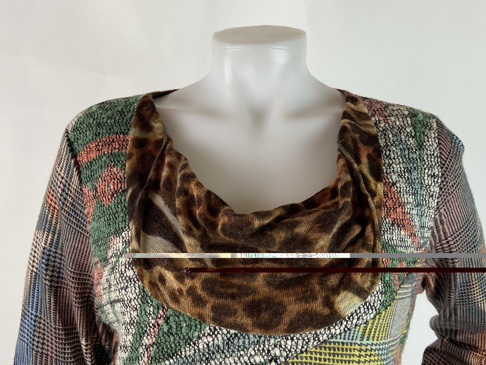 Feratelli Size Medium Leopard Patchwork Tunic Top… - image 5