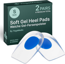 Gel Heel Protectors - Small Size 3-5.5 - 2 Pairs of Self-Adhesive Silicone Heel