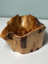 Live Edge Knotted Wood Bowl Natural Excellent 12 Long