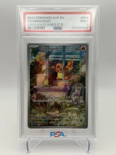 2023 POKEMON OBSIDIAN FLAMES ELITE TRAINER BOX PROMO #044 CHARMANDER PSA 9
