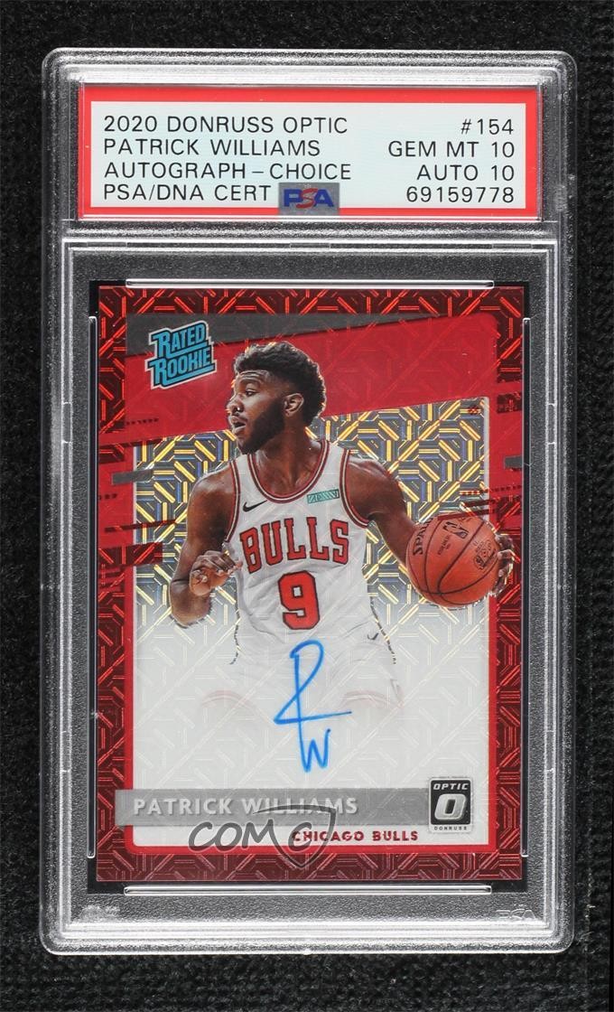 2020 Donruss Optic Rated Patrick Williams #154 PSA 10 GEM MT Rookie Auto RC 0kf1