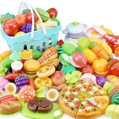 Küche Spielhaus Spielzeug Set Simulation Korb Obst Gemüse Essen Schneiden Spiel