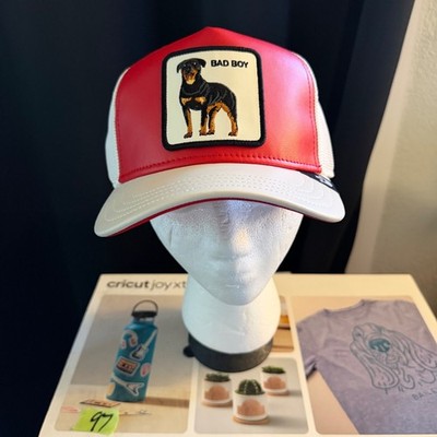 Goorin Bros The Farm Bad Boy Rottweiler Shleather Trucker Hat Red Cream 101-1829