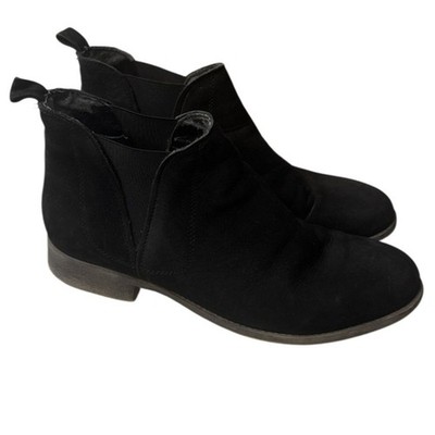 Steve Madden Black Ankle Leather Upper Booties - Size 10