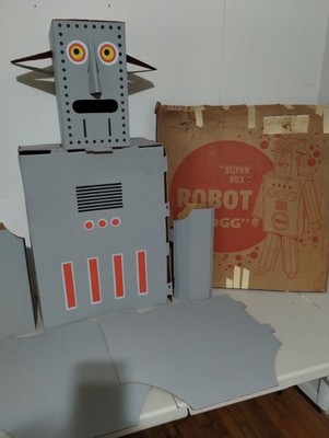Ultra-Rare 1960's Super Box Robot ZOGG Childs Vintage Halloween Costume w OG Box