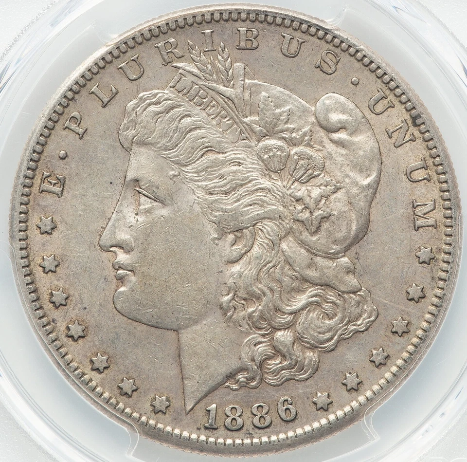 1886 S Morgan Silver Dollar PCGS AU55, Almost Uncirculated, Original, C8218 - Image 2 of 4