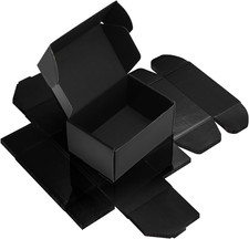 6 Pack 6X4X3 Black Shipping Boxes, Small Cardboard Mailer Boxes for Small Busine