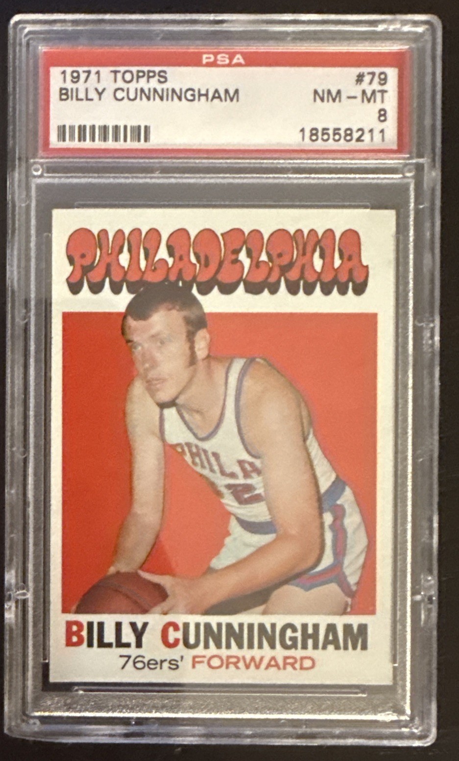 1971 Topps #79 / Billy Cunningham / PSA 8 NM-MINT