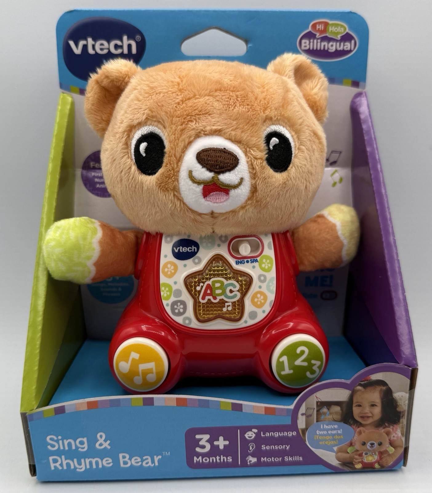 Vtech Bear Sing & Rhyme Bear Bilingual Buddy Sing-Along Songs, Numbers 2024 New