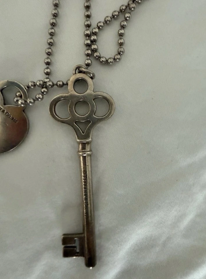 Tiffany & Co. Sterling Silber Return Herz & Schlüssel Anhänger Halskette- - Bild 4 von 4