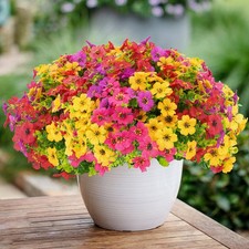 16 Bundles Artificial Flowers for Outdoors Spring Summer Decoration Faux Plas...