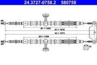 ATE Bremsseil Seilzug Feststellbremse 24.3727-0758.2 FüR Opel Vectra CC Z02 F68